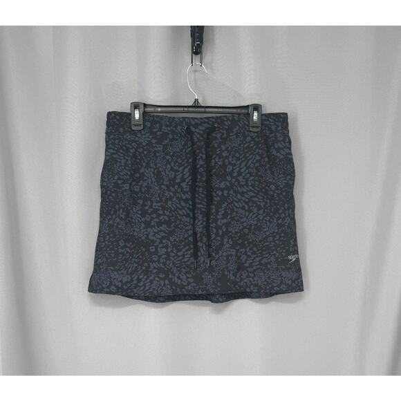 Speedo Skirt Womens Large Gray Blue Skort Drawstring Pockets Lined Tenniscore - Picture 1 of 14